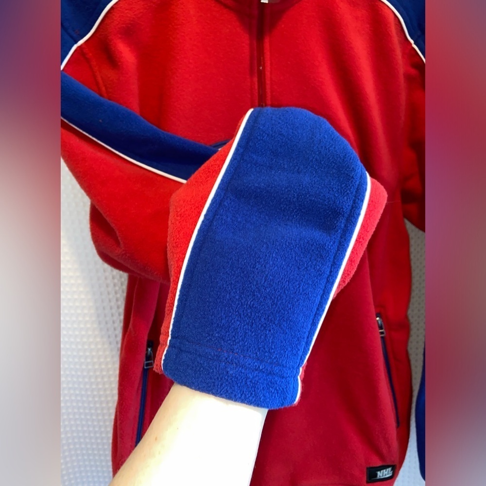 NHL vintage Montreal Canadiens red fleece 1/4 zip sweater size medium - Picture 11 of 13